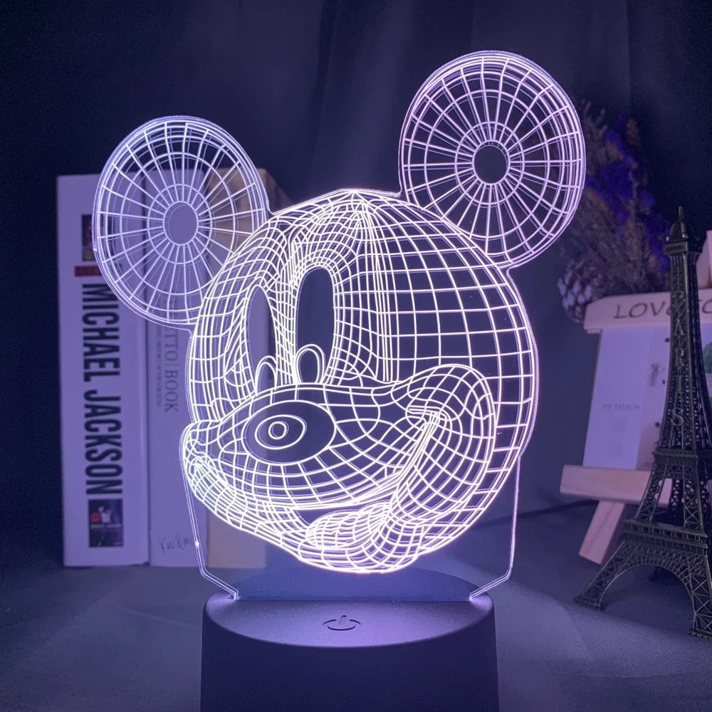 Night Light Minnie Mickey Mouse Acrylic Touch 3D illusion