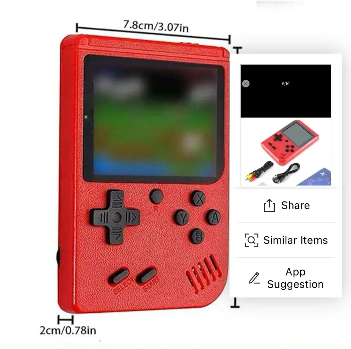 A Red Retro Classic Games Handheld With 400 Games