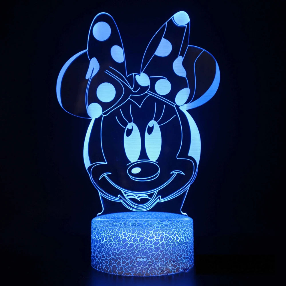 Night Light Minnie Mickey Mouse Acrylic Touch 3D illusion