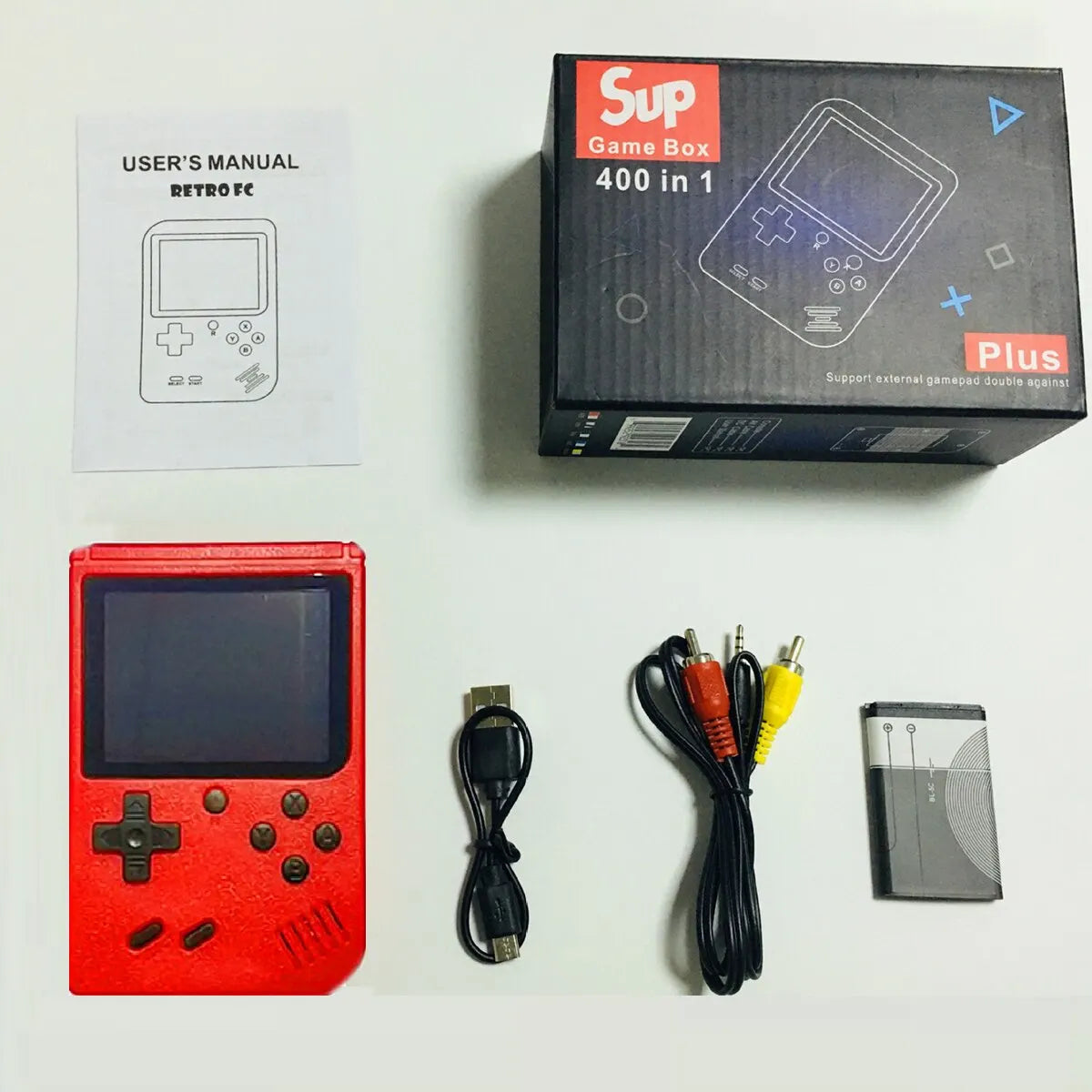 A Red Retro Classic Games Handheld With 400 Games