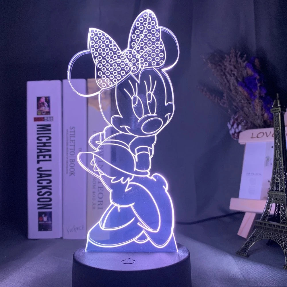 Night Light Minnie Mickey Mouse Acrylic Touch 3D illusion