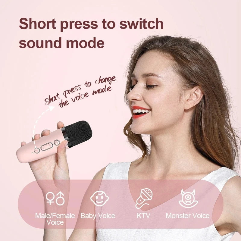 Mini Karaoke Machine 
Portable Speaker With 2 Wireless Microphones