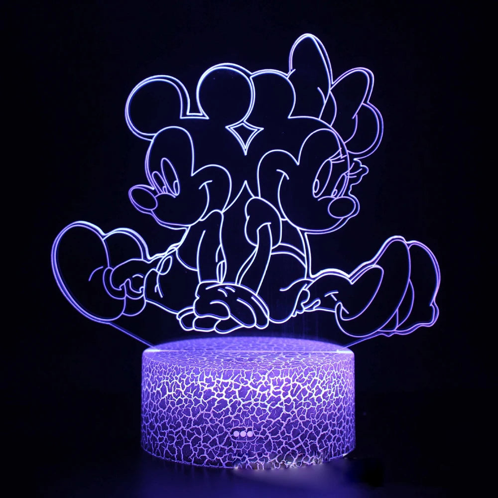 Night Light Minnie Mickey Mouse Acrylic Touch 3D illusion