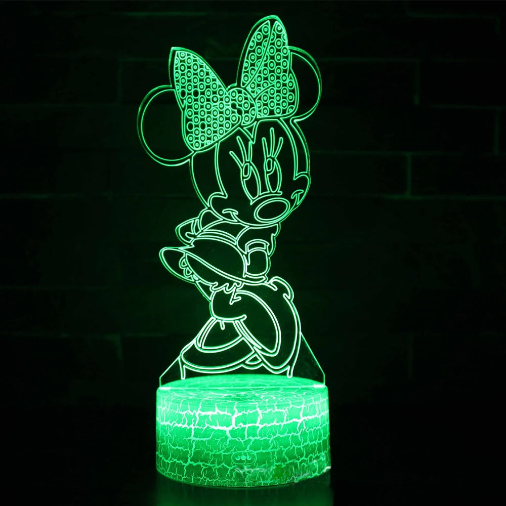 Night Light Minnie Mickey Mouse Acrylic Touch 3D illusion