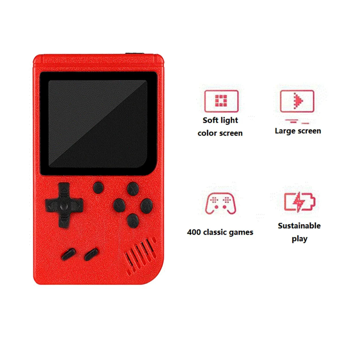 A Red Retro Classic Games Handheld With 400 Games